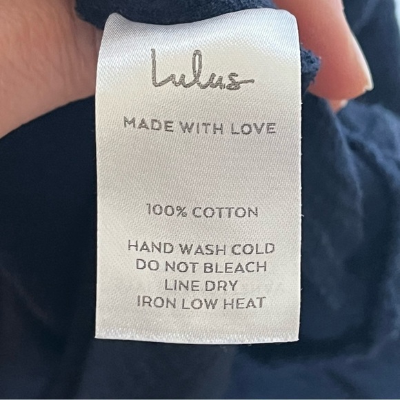 LULUS Swingin' It Navy Blue Tie-Strap Tiered Babydoll Dress Size Small - Picture 8 of 9